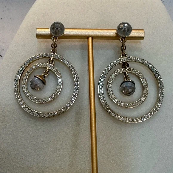 Swarovski Gold Crystal Earrings - Picture 5 of 10